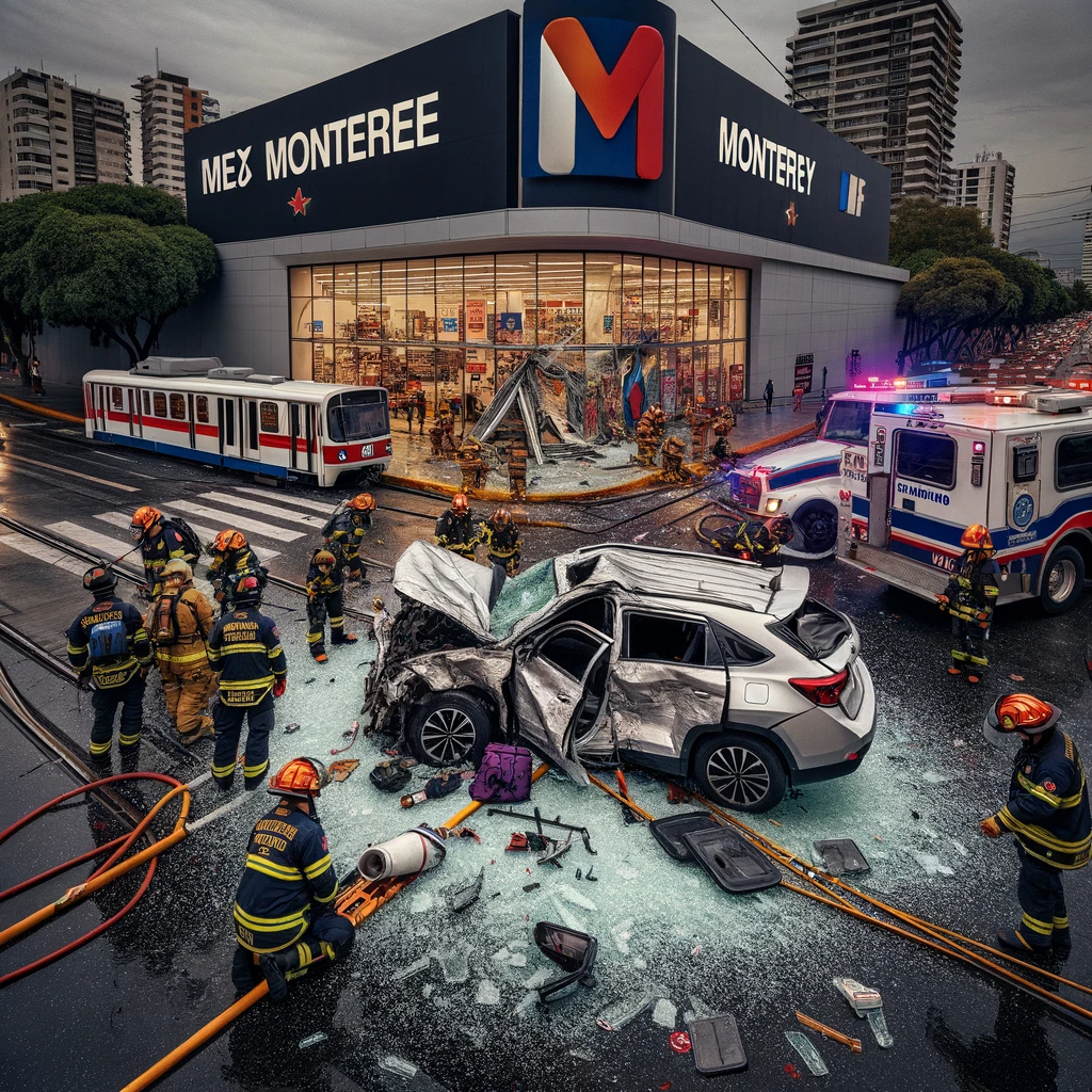 Incidente en Monterrey: Panorámico de Tienda Cae sobre Vehículo Sin Causar Lesiones